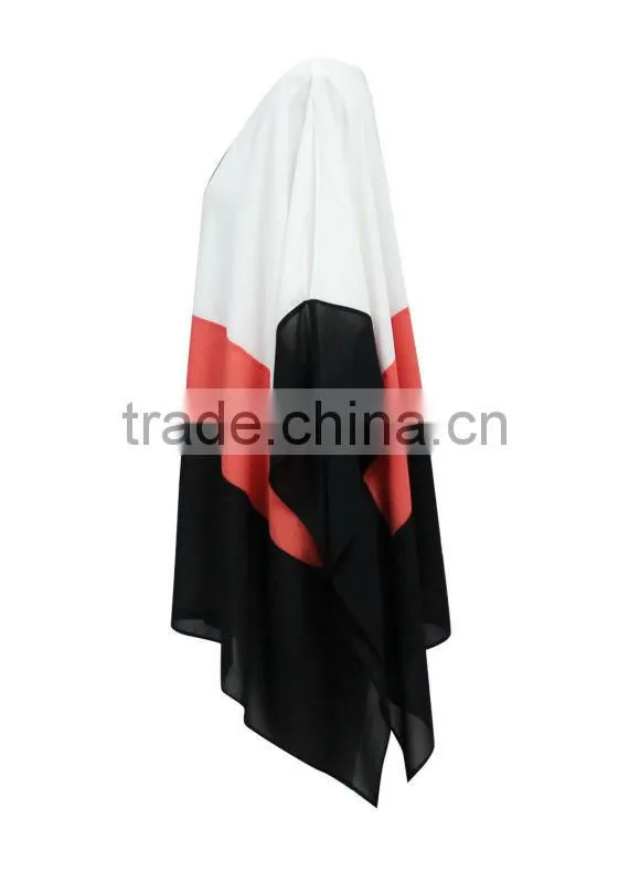 girls/women loose fit white/red/black chiffon blouse patterns