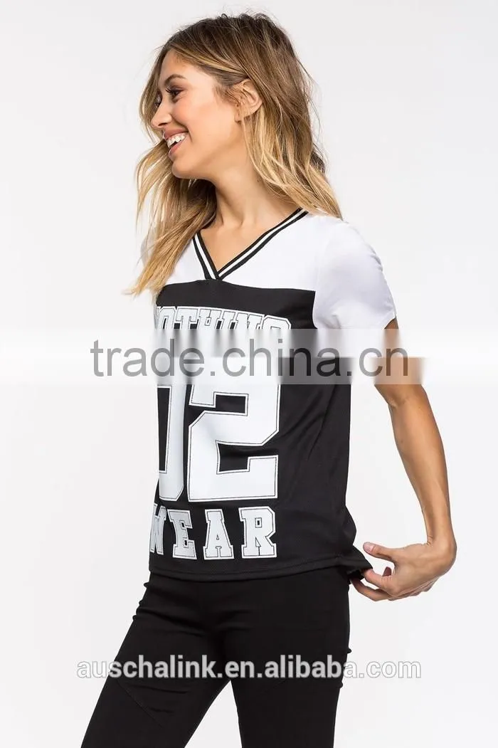100% cotton V neck sport t shirt wholesale china