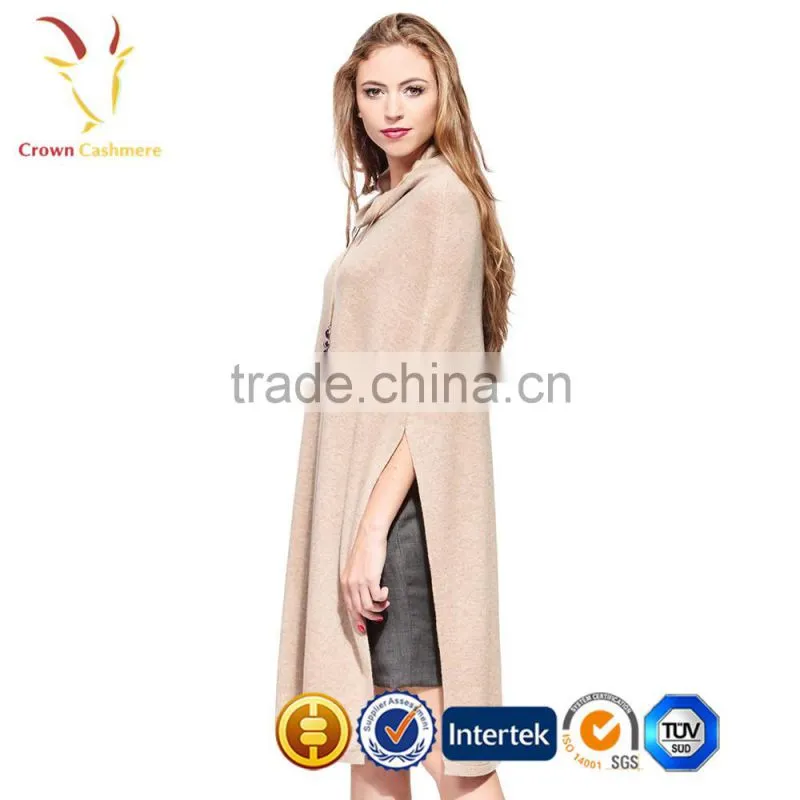 Handmade Wholesale Knit Poncho Women Pure Cashmere Poncho