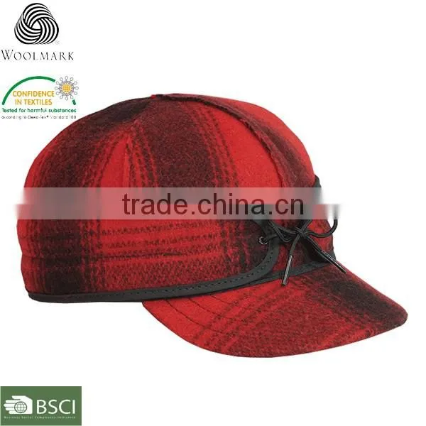 Custom your own design wool/acrylic men hat flat cap wholesale