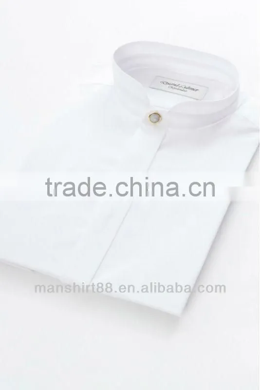 white mandarin collar band collar mao collar tuxedo shirt