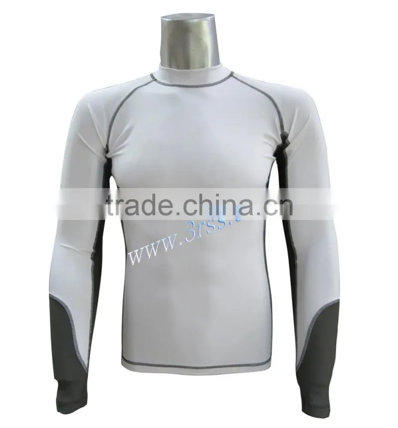 men heat stransfer logo print rash guard wtih UPF 50+