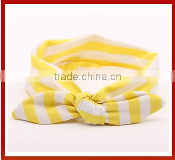 New Design Wholesale Top Quality Jersy Knitted Many Colors Baby Headband Tie Knot Korean/ Baby Metallic Messy Knotted Headbands