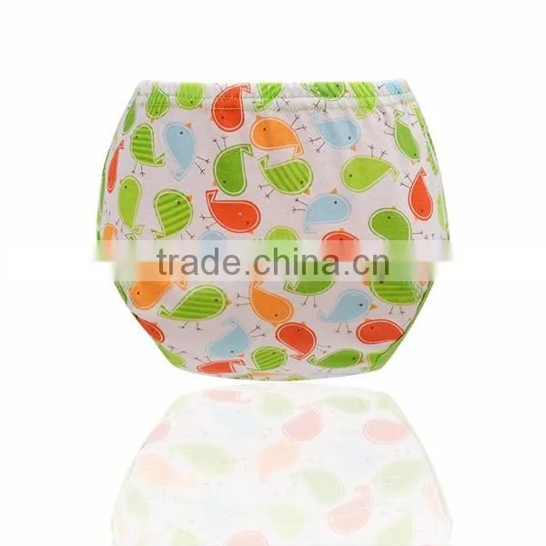 hot selling 7 designs leak-proof baby training pants full printed pure cotton baby cloth diaper