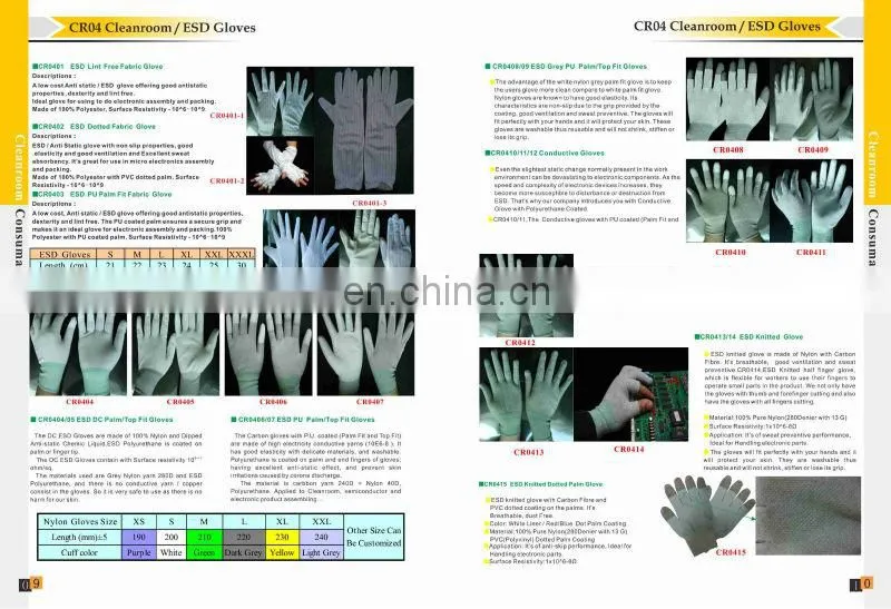 ESD gloves and other esd products
