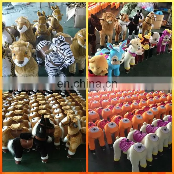 2017 Hot sale plush machanical riding horse,playful plush rocking horse for kids