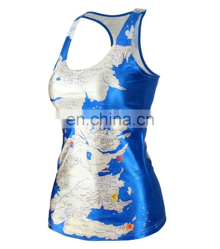 Loose custom crop 3d skull printing 1005 polyester tank top