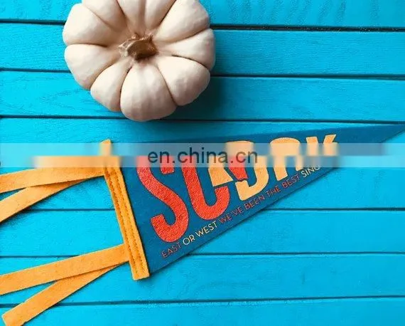 Promotional Logo Printed Felt Triangle Pennant Flag Banners