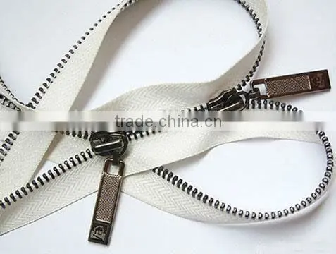 High Quality No.5 Double Slider Brass Metal Zipper for sale