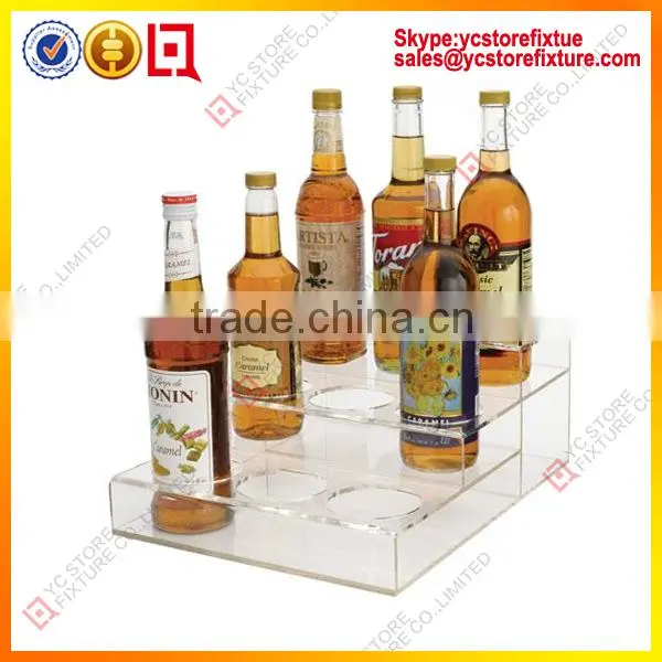 Modern designed countertop using acrylic bottle display