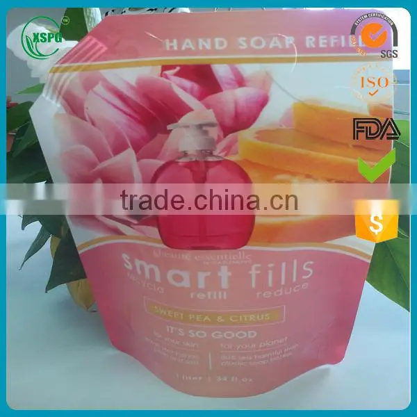 High quality printing shampoo detergent spout pouch packaging bag