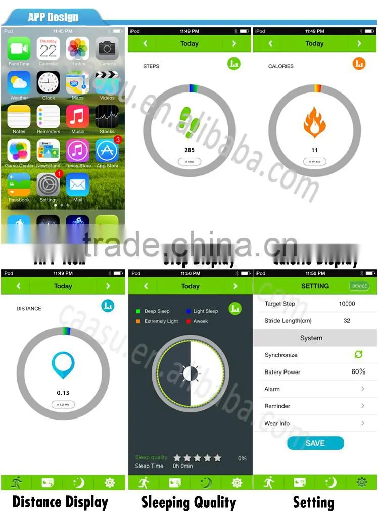 2015 Elegant Design Sleep Monitor Fitness Band