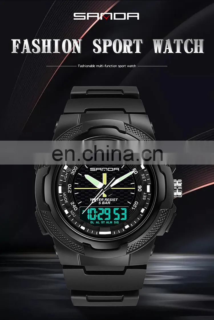 Sanda 799G 292L New Young Digital Wrist Watches for Girls Boys LED Water Resistant Luminous Sport Functional Sanda Watches