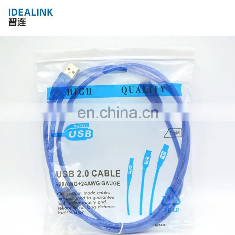 Promotional cheapest 24 AWG black usb cable 1m usb extension cable