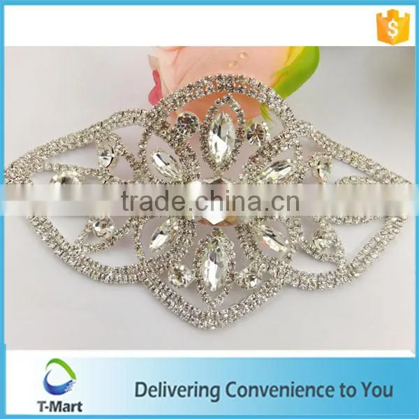 glitter crystal rhinestone applique for lady dress