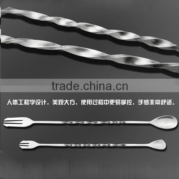 Popular 10 12 Inches 18/8 Stainless Steel Mixing Spoon with Fork