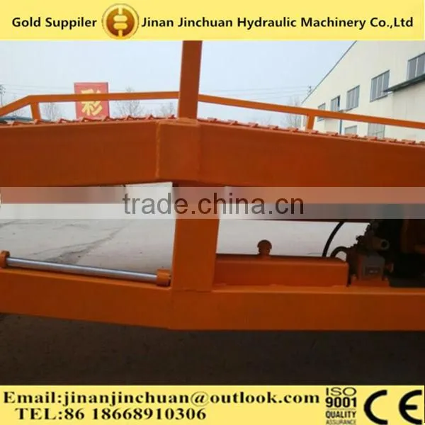 Adjustable and movable hydraulic loading container dock ramp by manual or motor for houseware
