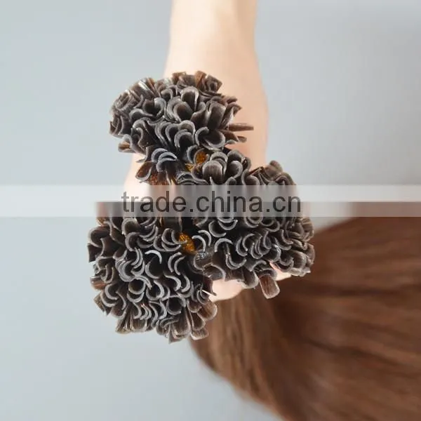 Remy U nail tip hair extensions remy U tip keratin human hair extension