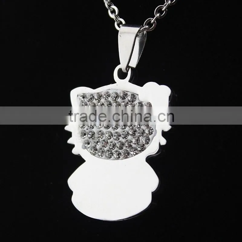 High-grade stainless steel pendants cat necklace cartoon necklace wholesale