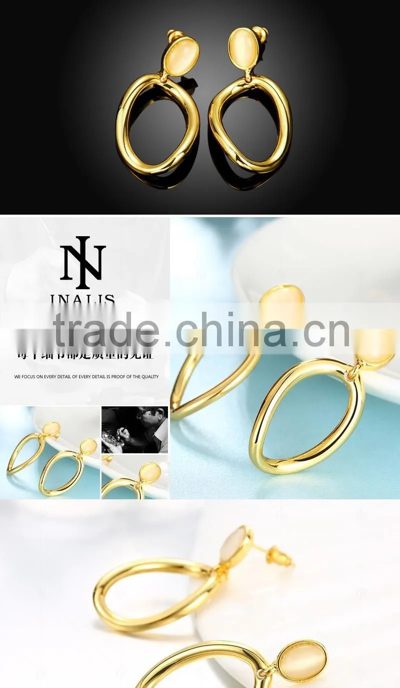 Wholesale favtory 18K gold silver plated hoop ring earring women fashoin earring