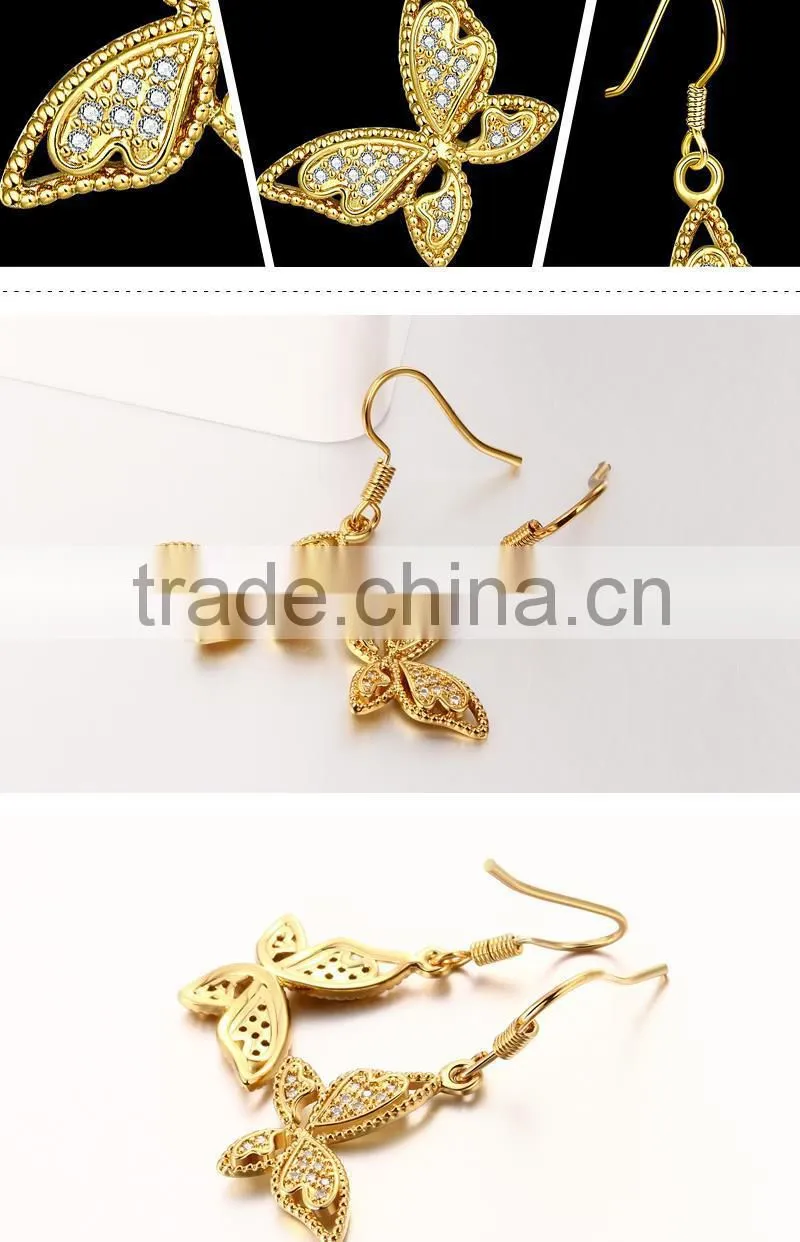 2015 LEKANI big butterfly golden earring designs for women