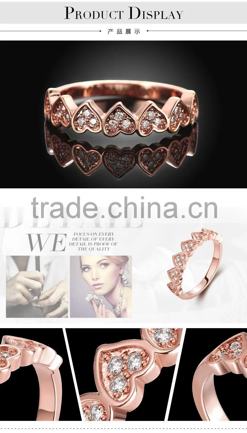 New trend heart love dubai gold ring designs models finger ring for women