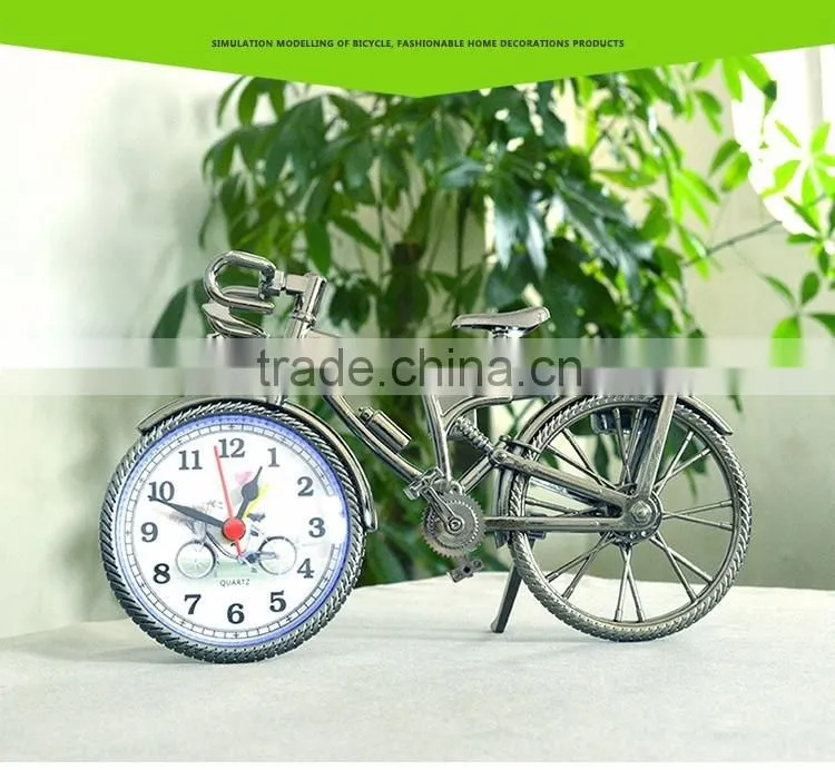 (hot) 2016 wholesale bedroom decoration bicycle desk clock, custom digital clock, time table alarm clock,