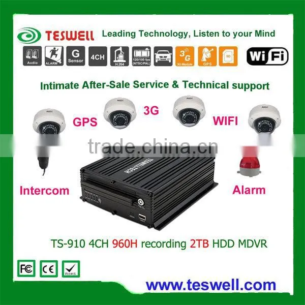 4 CHANNELS MDVR WITH 3G GPS WiFi HDD supported 960H real-time record dvr