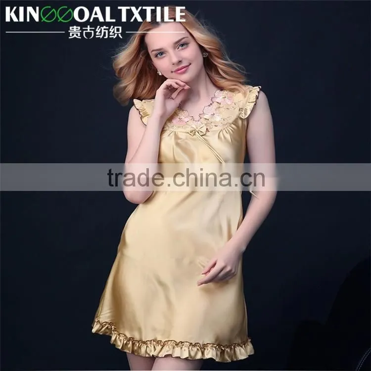19mm colorful female's Long Classic 100% Silk Jacquard Pajama