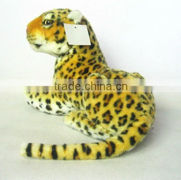 Plush zoo animal toy manufacturer stuffed long leopard sitting toy