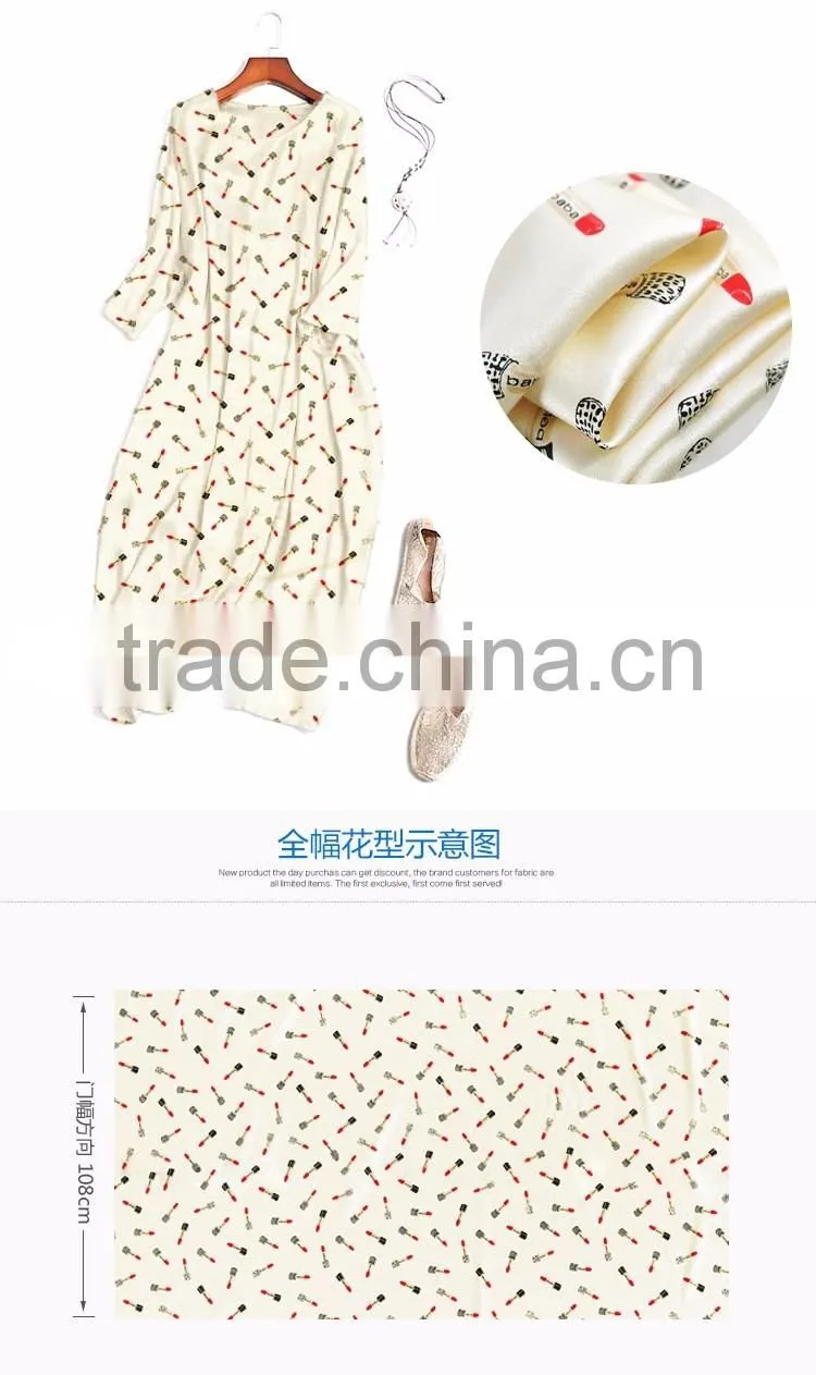 New style china strech silk satin printed fabric for dress
