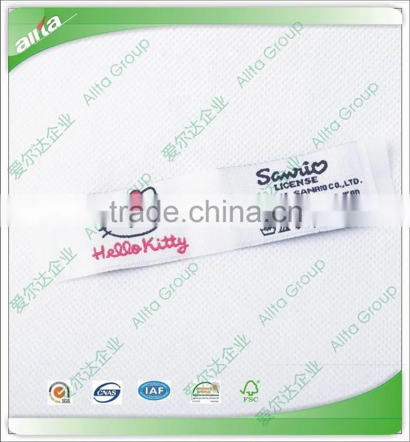 OEM garment comfortable printed woven label for children's clothing manufacturer