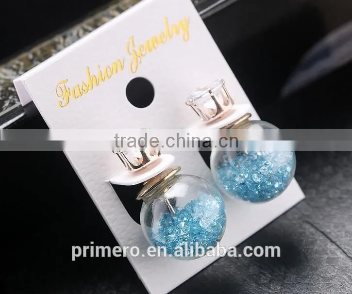 Brand Design jewelry Thick glass beads double pearl stud earring