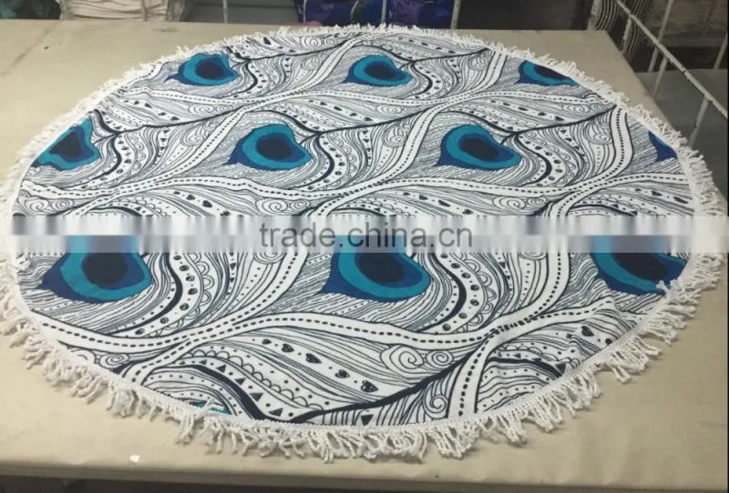 custom printing round beach towel for the European market