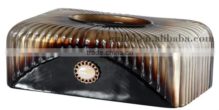 Glass Mosaic shell wood tissue box for decoration