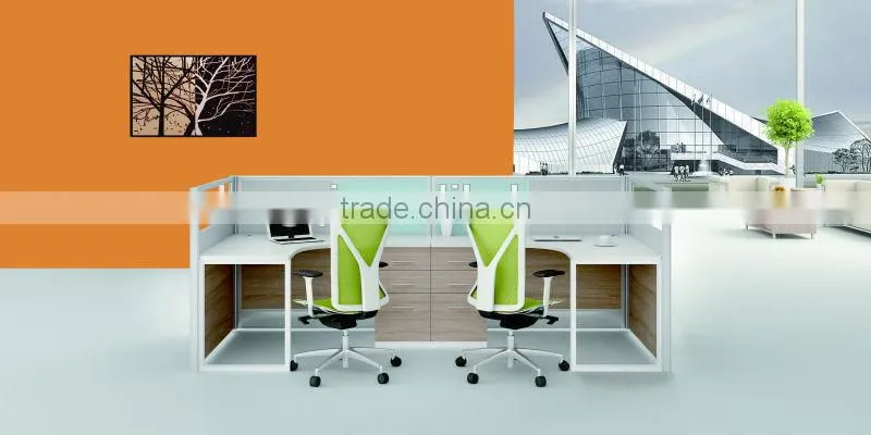 2015 modern interior office partition for 2 person/workstation design for small office M1573