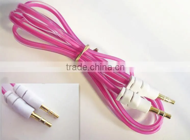 DC3.5 dual color transparent AUX cable /6 colors