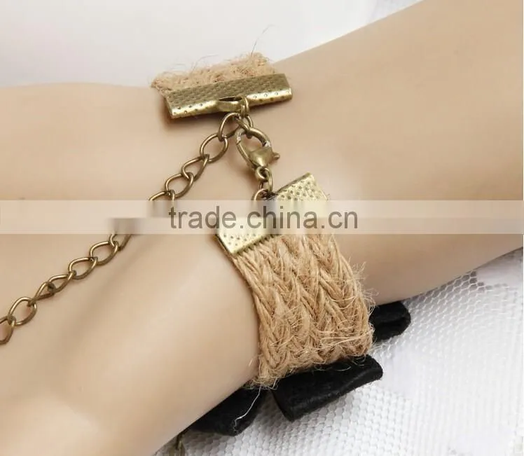 >> 2016 New Vintage Ladies party jewelry,charm Lace Bracelet With Ring /