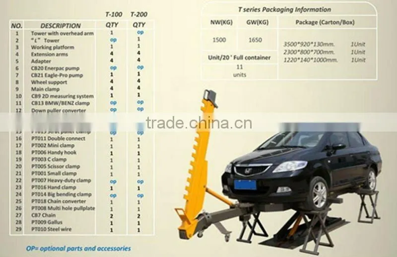 Mini car body repair bench --T 100