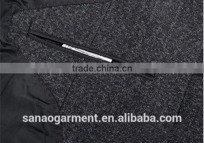 2015 Europe gentleman casual winter men's wool overcoat