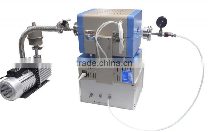 Mini CVD Tube Furnace system with 2 Channel Gas Mixer, Vacuum Pump, and Vacuum Gauge / mini tube furnace