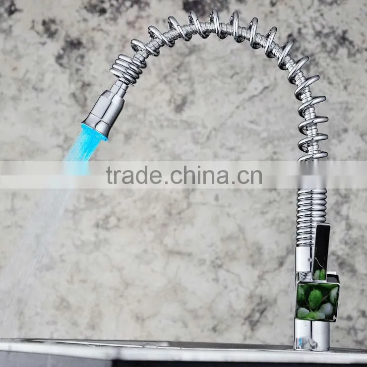 Novelty Design Round Spring LED techno mix kitchen mixer QH0781