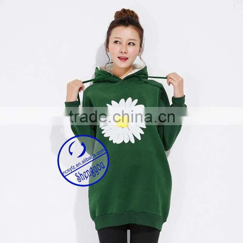 2015 custom women pullover fleece sweatshirt hoodie witn printing