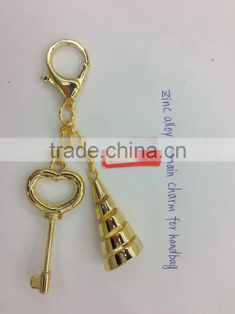 zinc alloy metal keychain charm for handbag