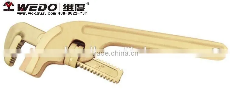 Anti spark tools; High quality non-sparking diagonal type pip wrench/ spanner; Die forged;China Manufacturer;OEM service; No MOQ