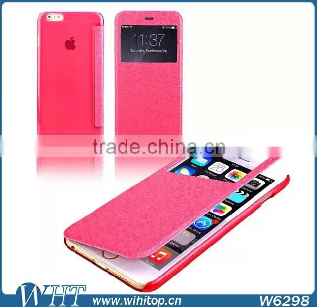 Flip PU Leather Case with Window for iPhone 6 Plus 5.5", Window View Smart Case for iPhone 6 Plus