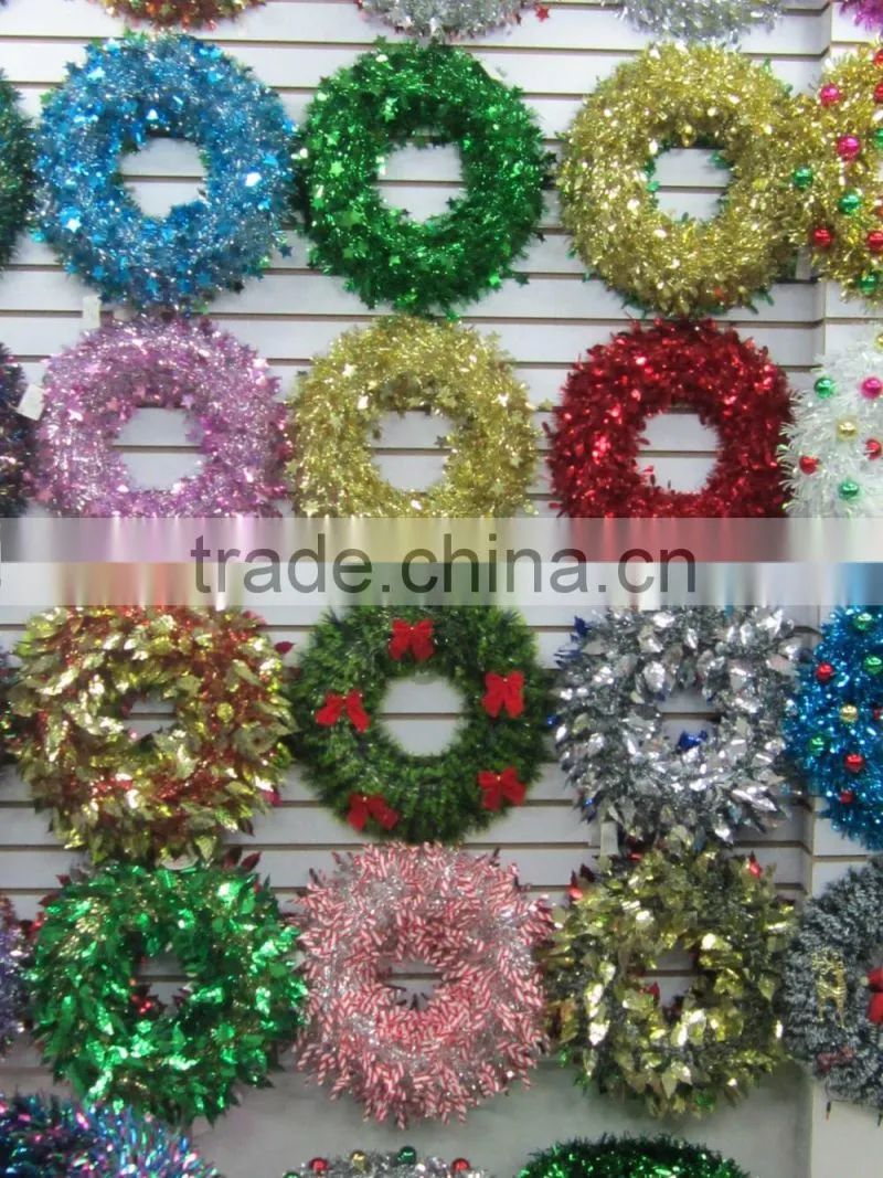2015 Cheap Decorative Christmas PET Wreath