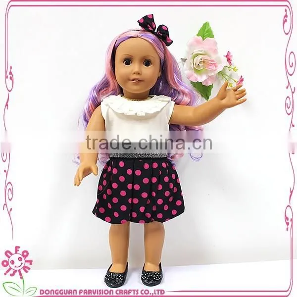 new arrival custom colorful long hair bow girl baby doll for kids