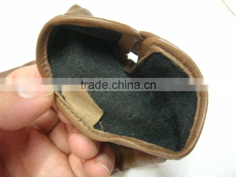 tan color lady real genuine leather gloves