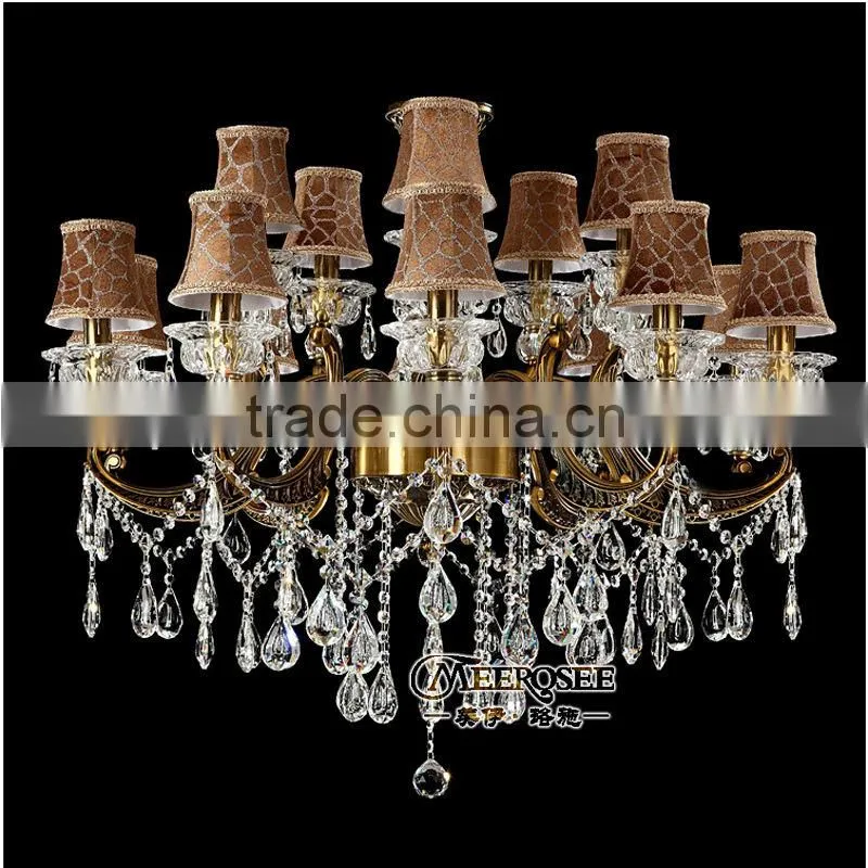Noble Shades Wrought Iron Chandelier Crystal Pendant Light MD8752-L10+5